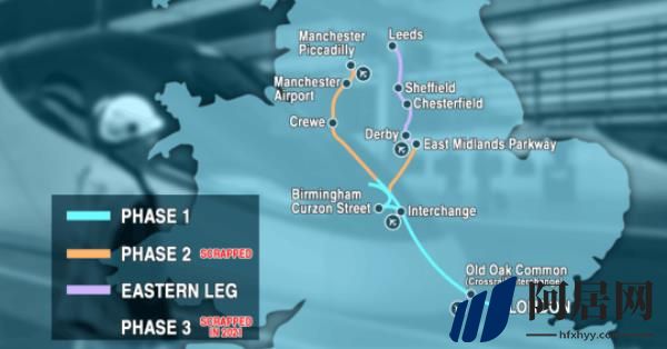 HS2地图显示最新路线，伯明翰至曼彻斯特线被取消|英国新闻